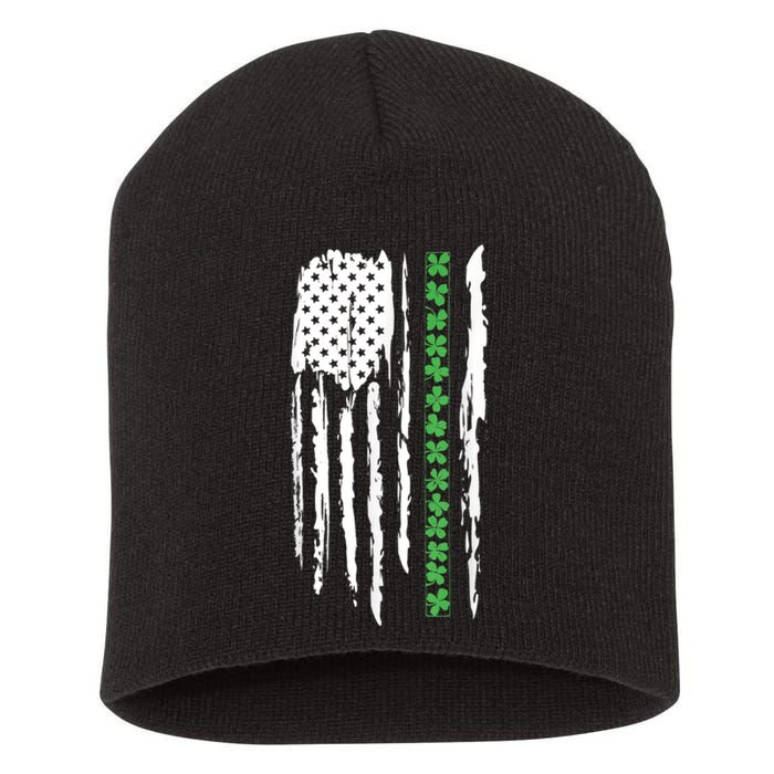 St. PatrickS Day Irish Flag Usa Flag Green Shamrocks Short Acrylic Beanie