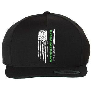 St. PatrickS Day Irish Flag Usa Flag Green Shamrocks Wool Snapback Cap