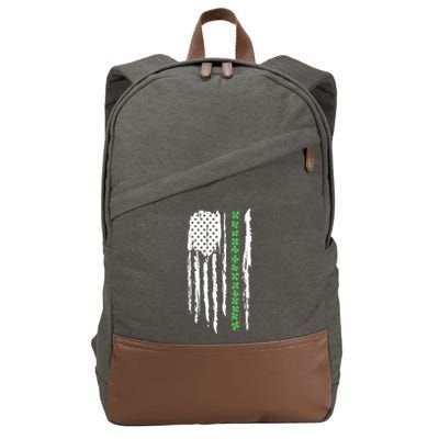 St. PatrickS Day Irish Flag Usa Flag Green Shamrocks Cotton Canvas Backpack