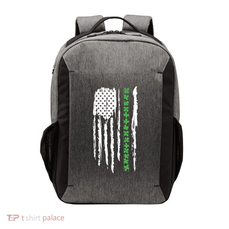 St. PatrickS Day Irish Flag Usa Flag Green Shamrocks Vector Backpack