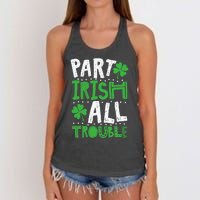 Saint Patrick's Day Part Irish All Trouble Gift Women's Knotted Racerback Tank