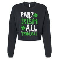 Saint Patrick's Day Part Irish All Trouble Gift Cropped Pullover Crew