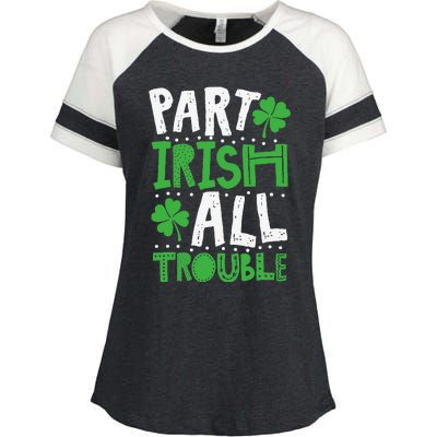 Saint Patrick's Day Part Irish All Trouble Gift Enza Ladies Jersey Colorblock Tee