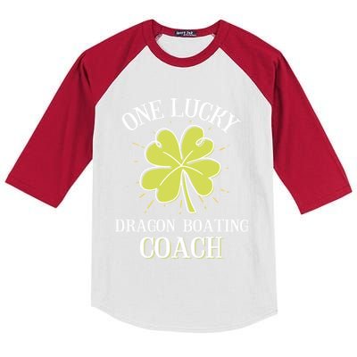 St Patricks Day Gift Lucky Dragon Boating Coach Gift Kids Colorblock Raglan Jersey