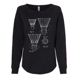 Shuttlecock Patent Drawing Badminton Womens California Wash Sweatshirt