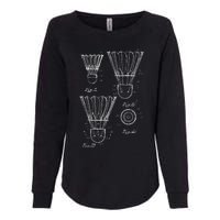 Shuttlecock Patent Drawing Badminton Womens California Wash Sweatshirt