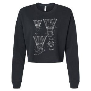 Shuttlecock Patent Drawing Badminton Cropped Pullover Crew