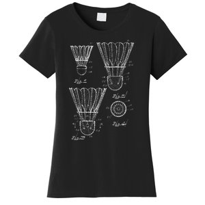 Shuttlecock Patent Drawing Badminton Women's T-Shirt