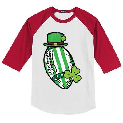 St Patricks Day American Football Saint Paddys Cool Gift Kids Colorblock Raglan Jersey