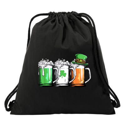 St Patrick's Day Beer Drawstring Bag