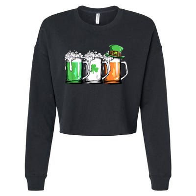 St Patrick's Day Beer Cropped Pullover Crew