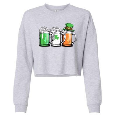 St Patrick's Day Beer Cropped Pullover Crew