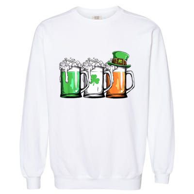 St Patrick's Day Beer Garment-Dyed Sweatshirt