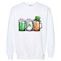St Patrick's Day Beer Garment-Dyed Sweatshirt