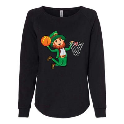 St Patricks Day Leprechaun Dunk Basketball Gift Womens California Wash Sweatshirt