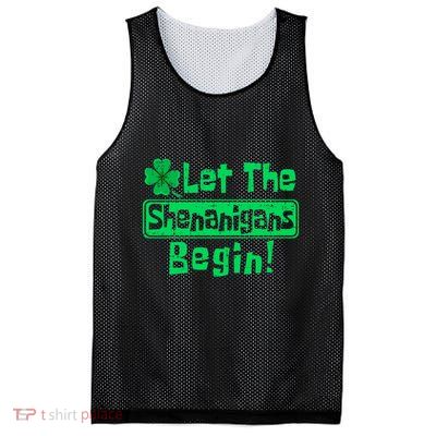 St Patricks Day Let The Shenanigans Begin Mesh Reversible Basketball Jersey Tank
