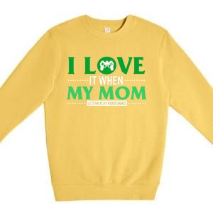 St Patricks Day Love Mom Play Video Games Saint Paddy's Day Great Gift Premium Crewneck Sweatshirt