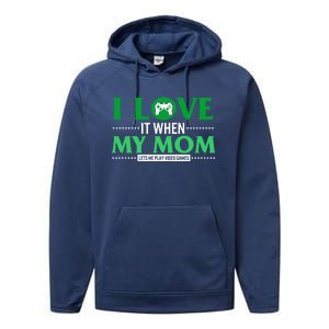 St Patricks Day Love Mom Play Video Games Saint Paddy's Day Great Gift Performance Fleece Hoodie