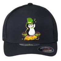 St Patricks Day Lucky Penguin Leprechaun Shamrock Irish Flexfit Unipanel Trucker Cap