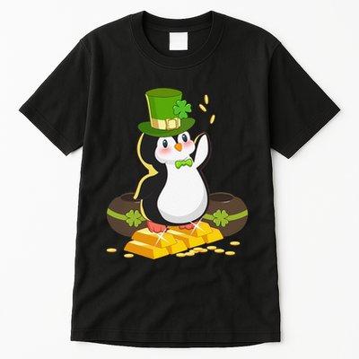 St Patricks Day Lucky Penguin Leprechaun Shamrock Irish Tall T-Shirt