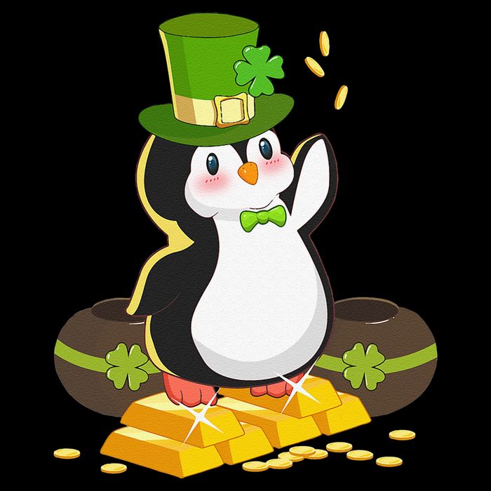 St Patricks Day Lucky Penguin Leprechaun Shamrock Irish Bag