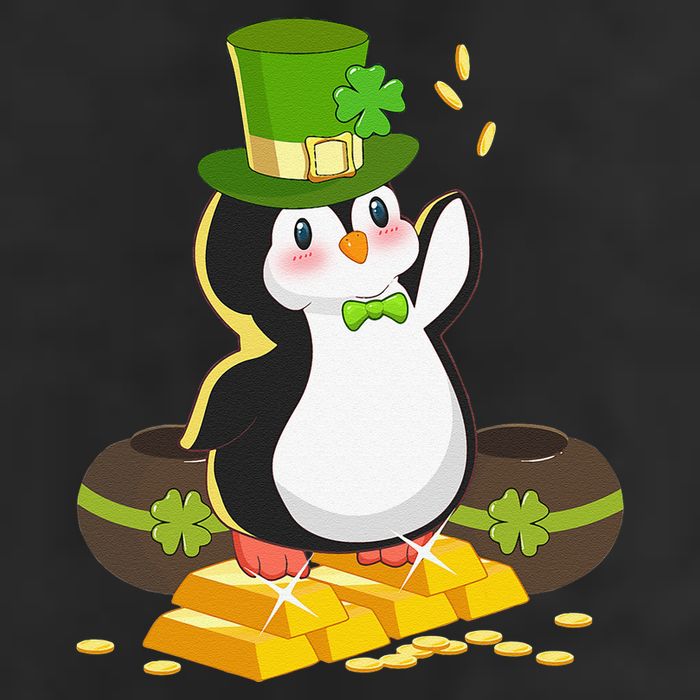 St Patricks Day Lucky Penguin Leprechaun Shamrock Irish 25L Jumbo Tote