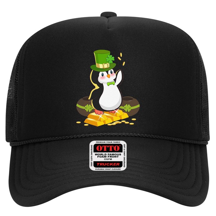 St Patricks Day Lucky Penguin Leprechaun Shamrock Irish Trucker Hat