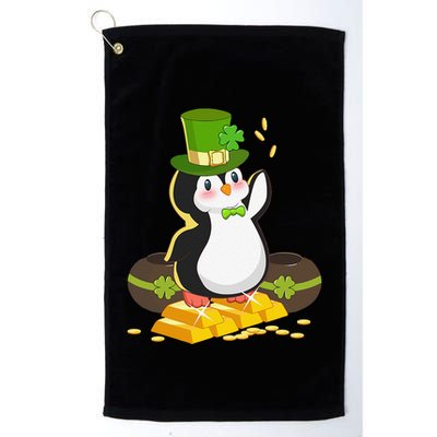 St Patricks Day Lucky Penguin Leprechaun Shamrock Irish Golf Towel