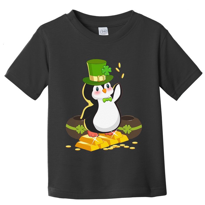 St Patricks Day Lucky Penguin Leprechaun Shamrock Irish Toddler T-Shirt