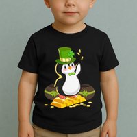 St Patricks Day Lucky Penguin Leprechaun Shamrock Irish Toddler T-Shirt