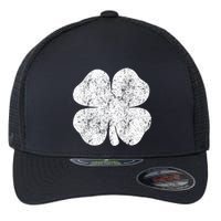 St. Patrick's Day Four Leaf Clover Green Background Design Flexfit Unipanel Trucker Cap