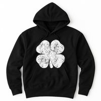 St. Patrick's Day Four Leaf Clover Green Background Design Hoodie