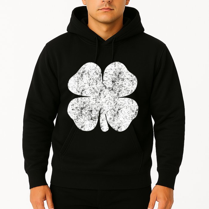 St. Patrick's Day Four Leaf Clover Green Background Design Hoodie