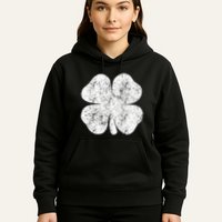 St. Patrick's Day Four Leaf Clover Green Background Design Hoodie