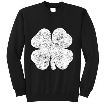 St. Patrick's Day Four Leaf Clover Green Background Design Sweatshirt