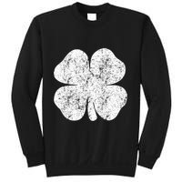 St. Patrick's Day Four Leaf Clover Green Background Design Sweatshirt