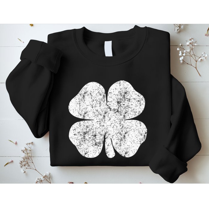 St. Patrick's Day Four Leaf Clover Green Background Design Sweatshirt
