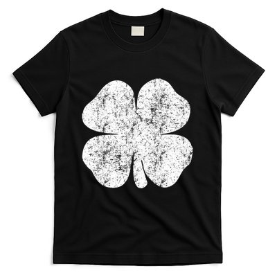 St. Patrick's Day Four Leaf Clover Green Background Design T-Shirt