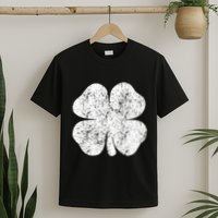 St. Patrick's Day Four Leaf Clover Green Background Design T-Shirt