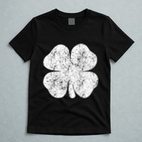 St. Patrick's Day Four Leaf Clover Green Background Design T-Shirt