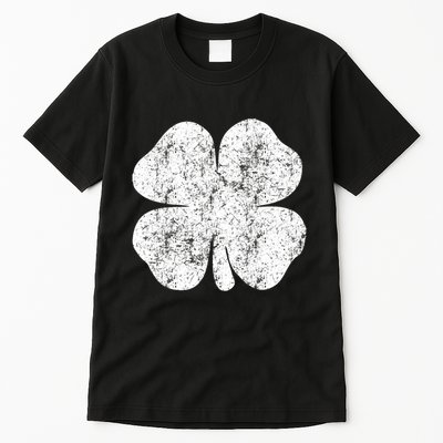 St. Patrick's Day Four Leaf Clover Green Background Design Tall T-Shirt