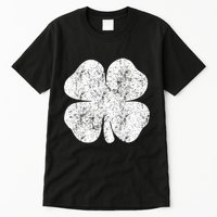 St. Patrick's Day Four Leaf Clover Green Background Design Tall T-Shirt