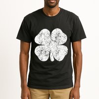 St. Patrick's Day Four Leaf Clover Green Background Design Tall T-Shirt