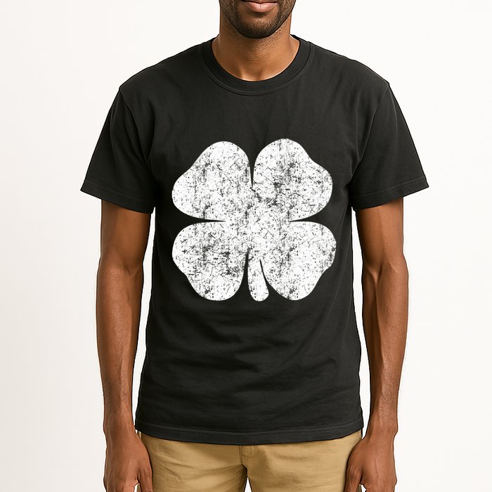 St. Patrick's Day Four Leaf Clover Green Background Design Tall T-Shirt
