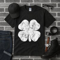St. Patrick's Day Four Leaf Clover Green Background Design Tall T-Shirt