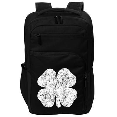 St. Patrick's Day Four Leaf Clover Green Background Design Impact Tech Backpack