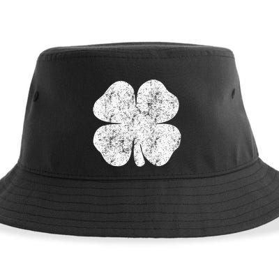 St. Patrick's Day Four Leaf Clover Green Background Design Sustainable Bucket Hat