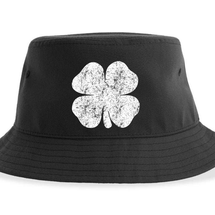 St. Patrick's Day Four Leaf Clover Green Background Design Sustainable Bucket Hat
