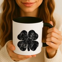St. Patrick's Day Four Leaf Clover Green Background Design Mug