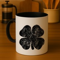 St. Patrick's Day Four Leaf Clover Green Background Design Mug